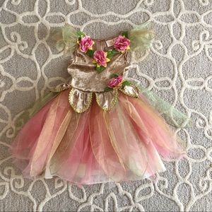 Girls Pink and tan floral deer fairy costume, 4
